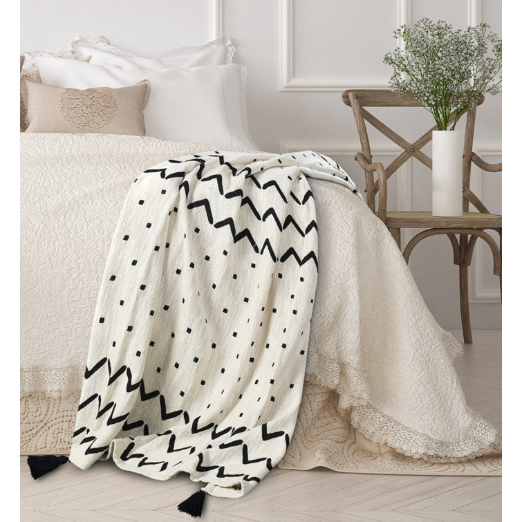 White boho throw online blanket